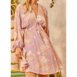 Emily Wonder Lavender Floral Printed Dress
